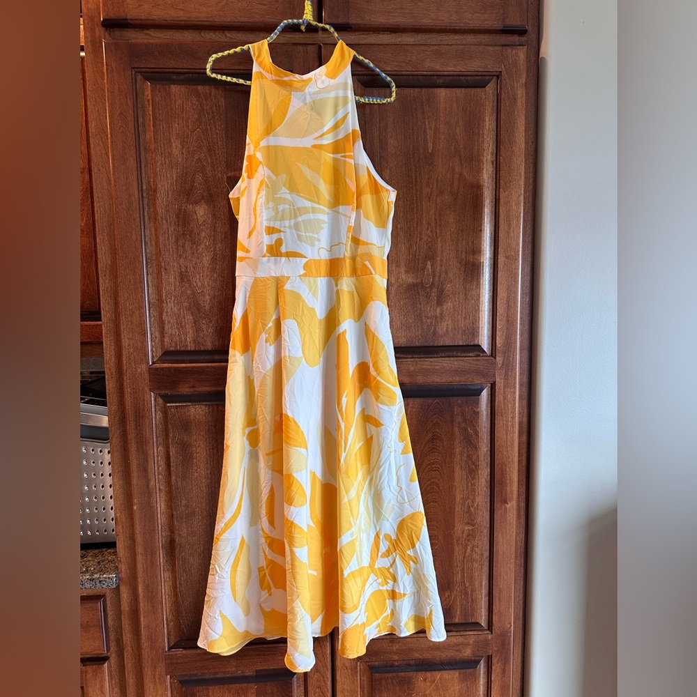Yellow Floral Sleeveless Dress